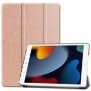 CoreParts Cover for iPad 7/8/9 10.2" Tri fold Caster Hard Shell Cover with Auto Wake Function Ros 1537177